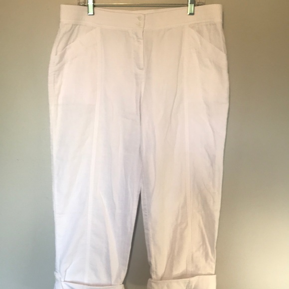 J. Jill Pants - J Jill white cotton cuffed pants